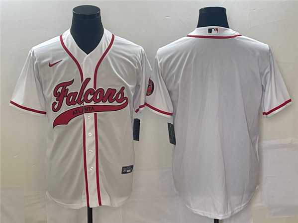 Men%27s Atlanta Falcons Blank White With Patch Cool Base Stitched Baseball Jersey